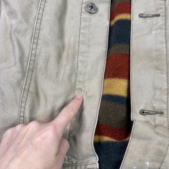 Vintage Dri Duck Frontier Fleece Lined Chore Work Wear Jacket Large Tall Grunge - Picture 9 of 11